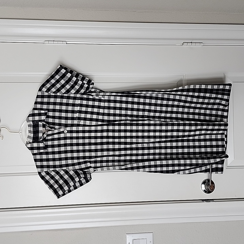 J Crew Black Gingham Dress, Size XS